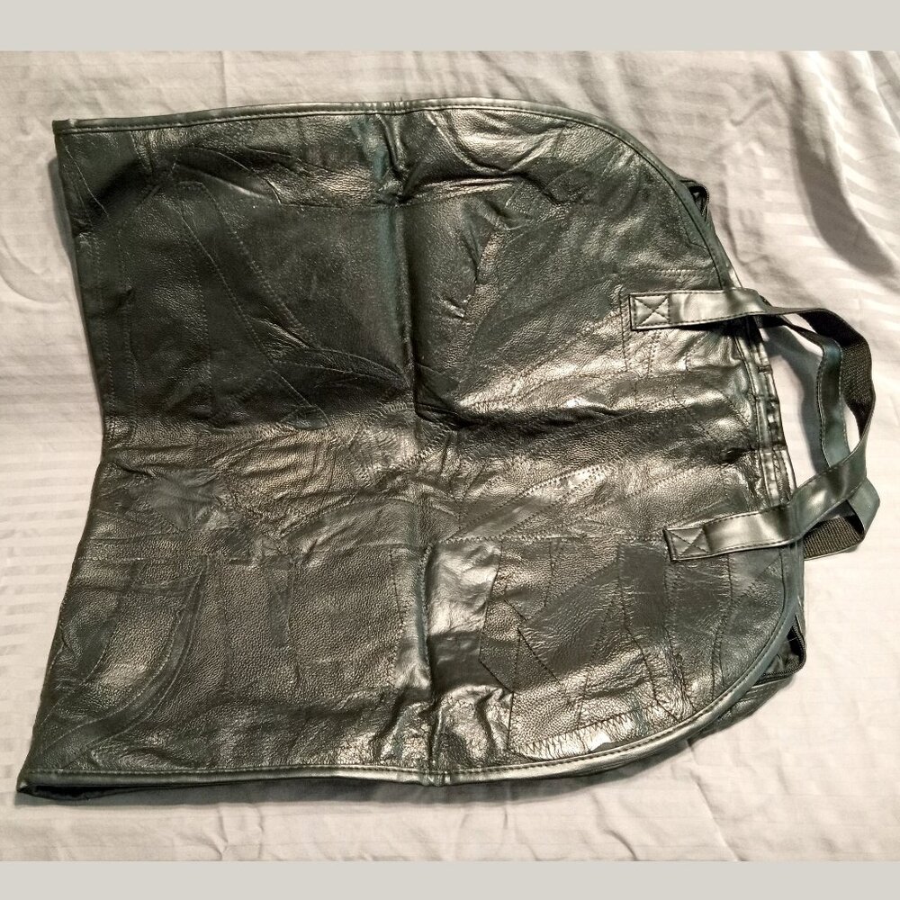 Patchwork Leather Garment Bag With Embroidered Da… - image 6